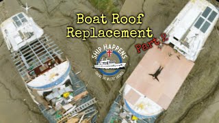 Ep 67 Part 2  Replacing The Boat Roof  Beams and Marine Plywood [upl. by Ydeh310]