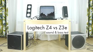 Logitech Z3e vs Logitech Z4 21 system sound amp bass test [upl. by Sly]