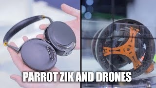 Parrot CES 2014  Bluetooth ZIK headphones and a drone show [upl. by Levins]