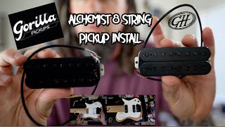 Gorilla Pickups Alchemist 8 string pickup install with a pushpull volume knob on a Kiesel ZX8 [upl. by Idieh]