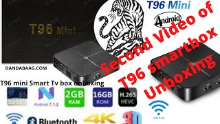 Unboxing 4k T96 mini Smart Tv Box Second Video DandaBaag Online Shopping [upl. by Nanreit]