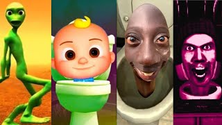 Dame Tu Cosita Baby Green Alien Coffin Dance Song Vs Skibidi Toilet Battle VsTenge Superhero Video [upl. by Enila784]