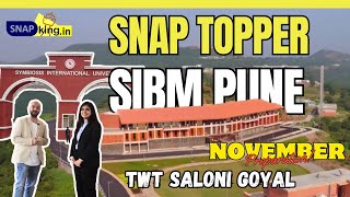 SNAP topper amp SIBM Pune  November prep for SNAP I TwT Saloni Goyal Mumbai [upl. by Allain]