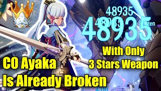 C0 Ayaka With 3 Star Weapon is Already BROKEN   Harbinger of Dawn Showcase [upl. by Forland]