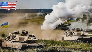 TERRIFYING MOMENT Russian troops destroy a US M1 Abrams tank that entered the Ukrainian border [upl. by Werda]