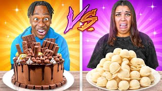 VANILLA VS CHOCOLATE FOOD CHALLENGE [upl. by Anaib]