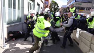 Det blev en stökig demonstration för Svenskarnas Parti i Jönköping [upl. by Ecinehs741]