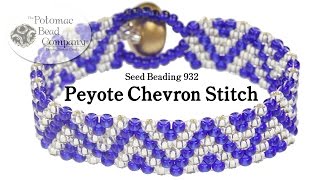 Chevron Peyote Stitch Pattern  DIY Jewelry Making Tutorial by PotomacBeads [upl. by Gherlein]