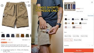 CARGO SHORTS FOR ONLY 170 PESOS  PART 9 KHAKI [upl. by Yeslrahc]