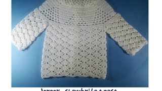 Jersey  chambrita o saco bebe a crochet 1ª parte [upl. by Anikat]