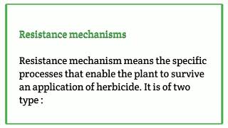 Herbicide resistance its mechanism and types [upl. by Alleunam392]