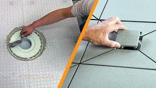 Tiling a shower with point drainage Part 2 [upl. by Nossaj]