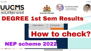 check your degree 1st sem results in your mobile  banglore university  Nep scheme  2022 results [upl. by Relyt]