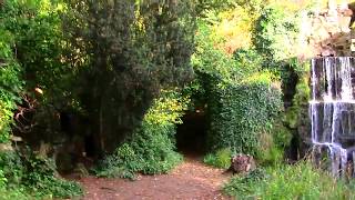 Approaching WATERFALL amp WOODLAND GROTTO  Bowood House Park amp Gardens Wiltshire UK [upl. by Prissie]