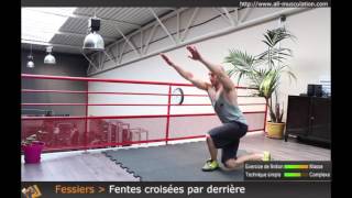 Exercice des Fentes croisées par derrière  Exo pour les Fessiers par All Musculation [upl. by Savannah]