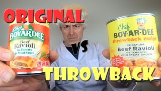 Chef Boyardee Throwback Premium Beef Ravioli versus Original Chef Boyardee Beef Ravioli [upl. by Bord]