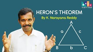 Herons Therom  explained by Narayana Reddy sir  Math web Telugu [upl. by Anirpas]