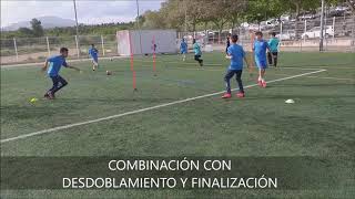 Ejercicio de Fútbol Combinación con Desdoblamientos y Finalización [upl. by Anirtal]