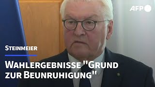 Steinmeier Wahlergebnisse in Deutschland quotGrund zur Beunruhigungquot  AFP [upl. by Farrish]