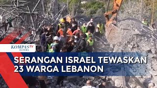 Serangan Militer Israel ke Lebanon Tewaskan 23 Orang [upl. by Rdnaskela]