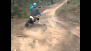 Tim Coleman Hitting Trees on Enduro bike [upl. by Inoek818]