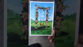 Easy landscape painting 🎨🖌️😍🥰❣️ youtubeshort [upl. by Ahsimit]