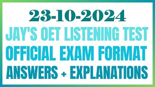 OET LISTENING TEST 23102024 oet oetexam oetnursing oetlisteningtest [upl. by Cannon986]