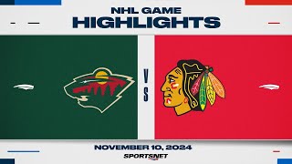 NHL Highlights  Wild vs Blackhawks  November 10 2024 [upl. by Rimidalv]