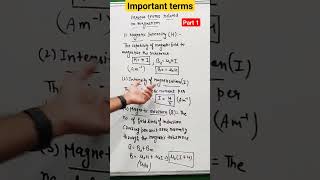 some important terms used in magnetism  matter and magnetism class 12 [upl. by Reyam]