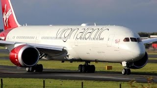 Rare Virgin Atlantic Boeing 7879 First Ever Landing amp Takeoff in Scotland at Prestwick Airport [upl. by Darcee691]