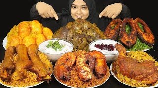 6 TYPE OF BIRYANI CHICKEN KALEJI BIRYANI FISH BIRYANI BEETROOT RAITA ONION RAITA maddyeats viral [upl. by Ami]