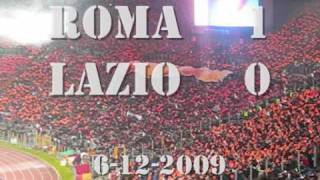 ROMA  LAZIO 10 DALLA TRIBUNA  COREOGRAFIA E GOAL LIVE CASSETTI  6122009 [upl. by Anahsat]