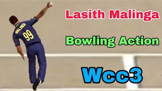 Lasith Malinga Bowling Action in  Wcc3  FewRen Gaming [upl. by Ynnub]