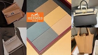 HERMES FALLWINTER 2022 NEW HANDBAGS amp RTW  2022 NEW NEUTRAL COLORS 0L GRIS MEYER amp 0M CHAI🧋 [upl. by Anielram345]