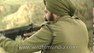 Indian Army field training exercise  firing practice in the desert [upl. by Lyn]