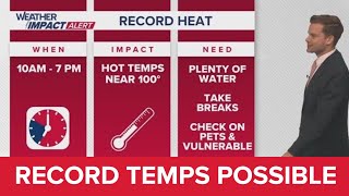 Weather Impact Alert Record temperatures possible [upl. by Carolus]