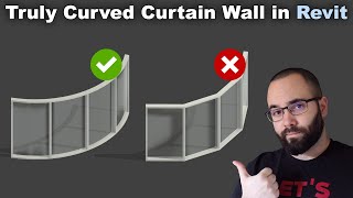 Curved Curtain Wall in Revit Tutorial [upl. by Dallon]