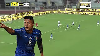 LA VEZ QUE GIANLUCA LAPADULA MARCÓ UN HATTRICK CON LA SELECCIÓN ITALIANA [upl. by Ralat]