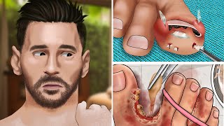 ASMR Ingrown Toenail Removal Animation  Remove glass shards stuck in Toes [upl. by Nreval]