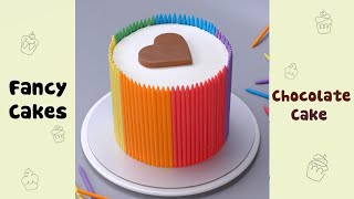 Colorful Heart Chocolate Cake Decorating Idea [upl. by Di373]