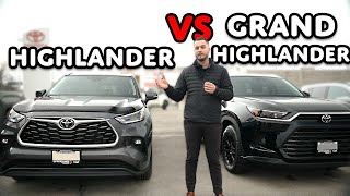 Toyota Highlander vs Grand Highlander Whats a Better Bargain Full Review [upl. by Ikuy]