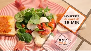 Une salade de mâche avec jambon mozza en moins de 15 minutes [upl. by Hanavas]