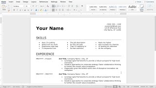 How to Make an Easy Resume in Microsoft Word latest [upl. by Barbuto910]