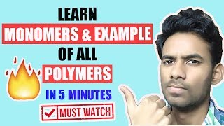 LEARN MONOMERS OF ALL POLYMERS WITH EXAMPLES  Chemistry in Every Day Life TRICK TEACHER [upl. by Oivlis]