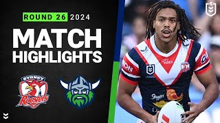 NRL 2024  Roosters v Raiders  Match Highlights [upl. by Jenda754]