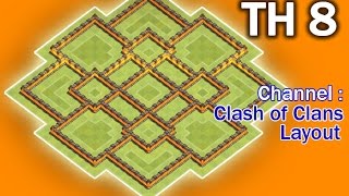 Clash of Clans Town Hall 8 TH8 War Base Perfect Base Anti Everithing [upl. by Zehcnas]