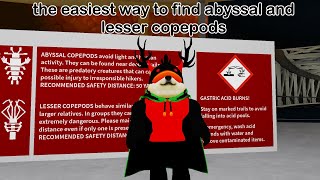 The easiest way to find abyssal and lesser copepods in Mystery Flesh Pit National Park ROBLOX [upl. by Cheria]