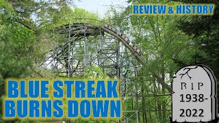 Blue Streak Burns Down Conneaut Lake Park Classic Wood Coaster  Review amp History [upl. by Rysler]