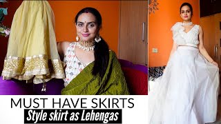 Must Have Skirts  How to style skirts as Lehenga  musthaves [upl. by Arvid578]