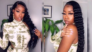 CLASSY Deep Side Part Crimping Tutorial on a 26quot Lace Front FT Sunber Hair  THE TASTEMAKER [upl. by Adnalram]